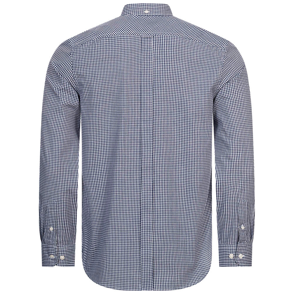 BEN SHERMAN Gingham Herren Langarm Hemd 0077859-NAVY
