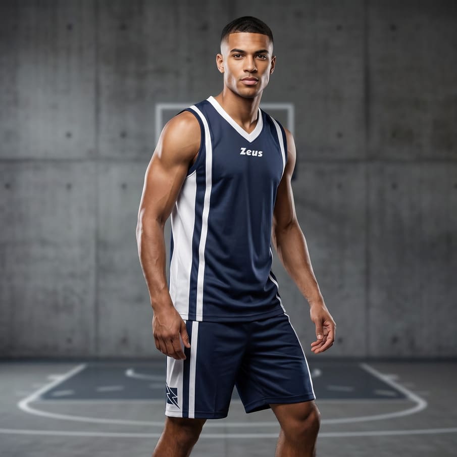 Zeus Kit Bozo Basketball Trikot + Shorts 2-tlg. Blu/bianco