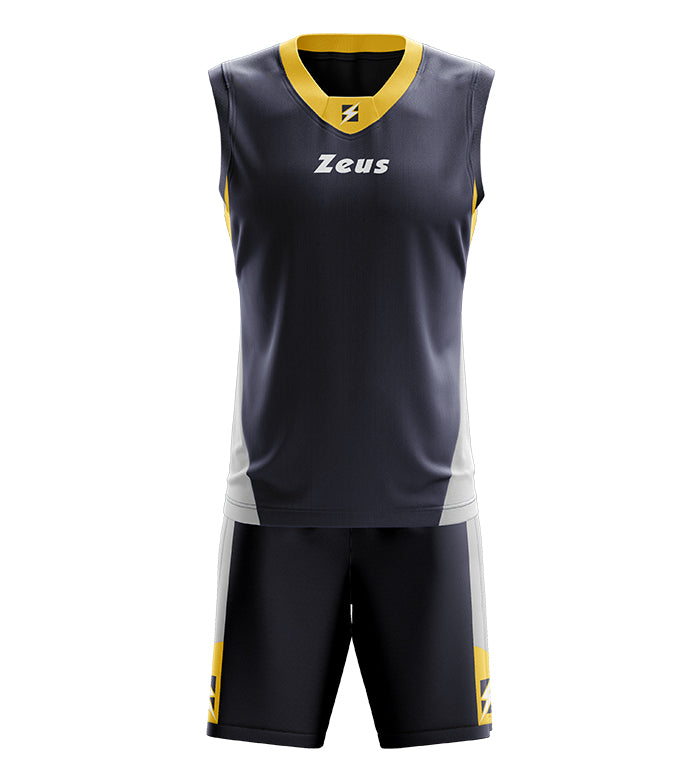 Zeus Kit King Basketball Trikot + Shorts blu/giallo