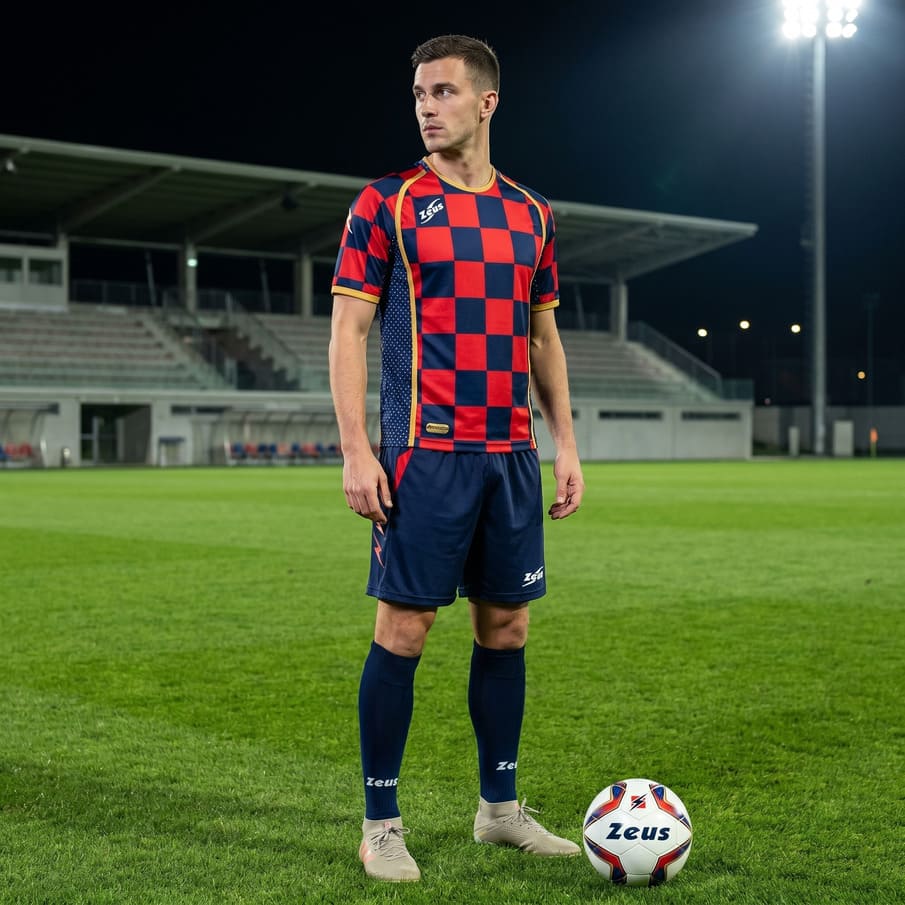 Zeus Kit Kroazia OLD Herren Trikot-Set 2-teilig blu/rosso