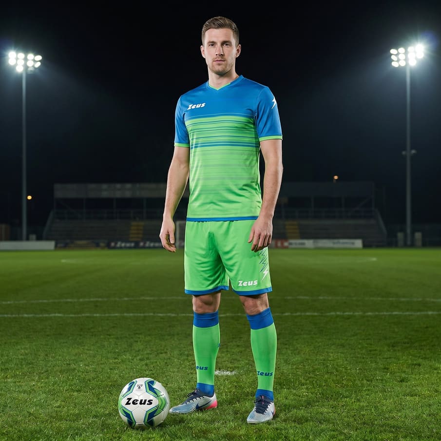 Zeus Kit Elios Trikot-Set + Shorts 2-teilig light royal/verde fluo