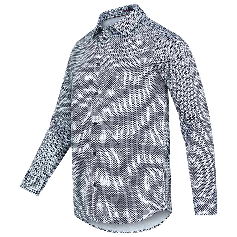 TED BAKER Faenza Geo Herren Langarm Hemd 272167-NAVY