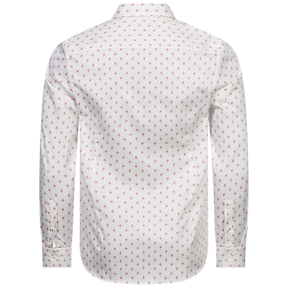 TED BAKER Ardea Dot Herren Langarm Hemd 272171-WHITE