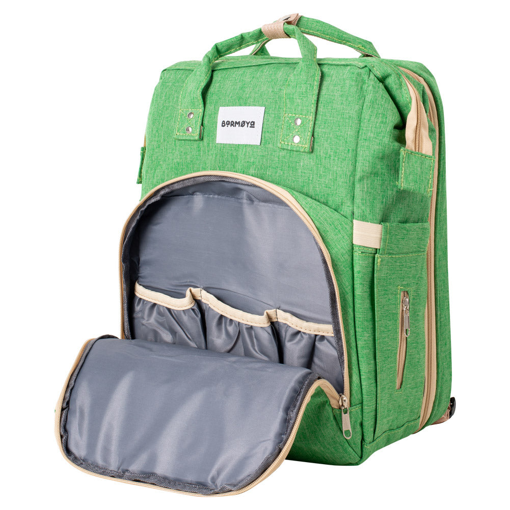 Barmøya 2-in-1 Wickelrucksack mit Ablage grün