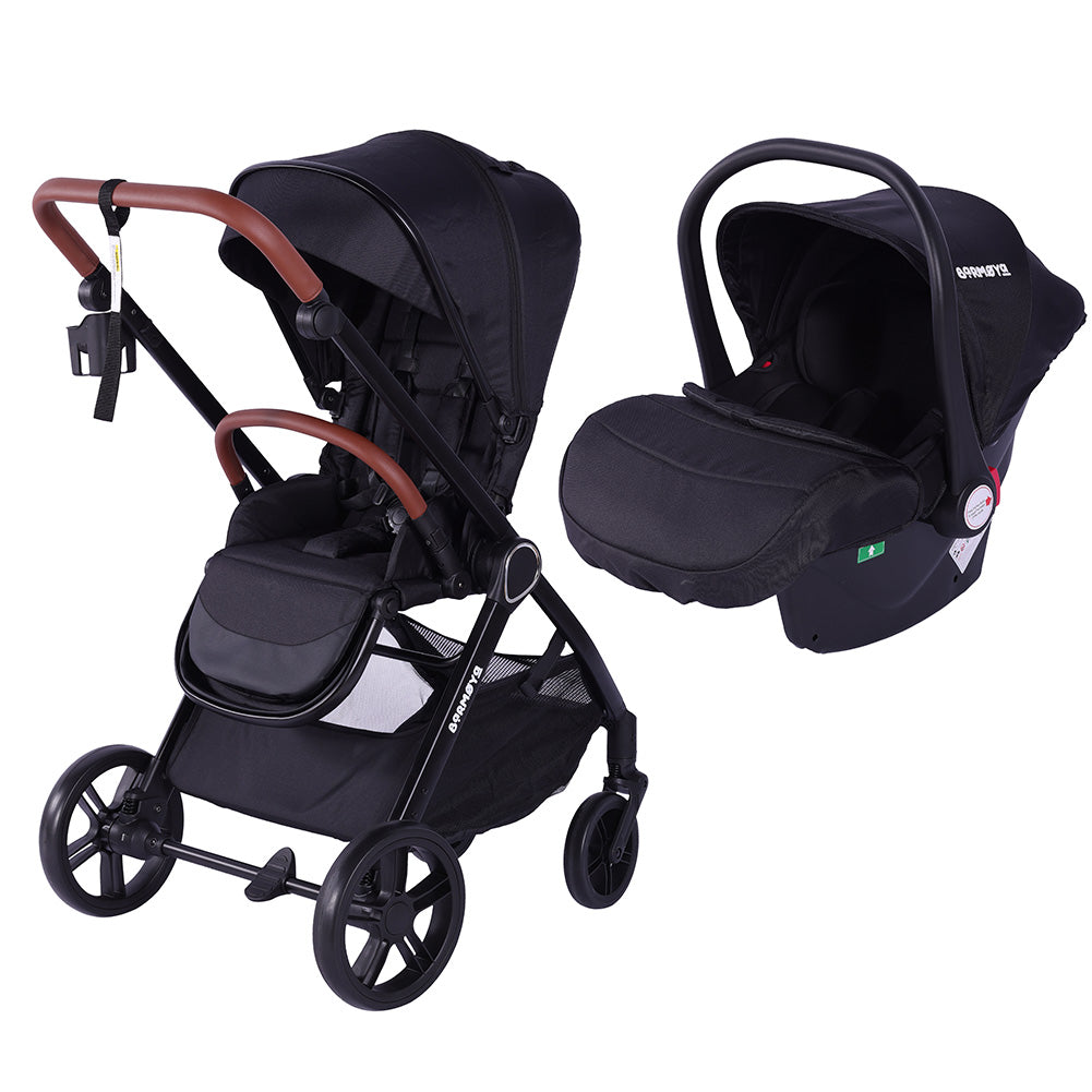 Barmøya 3-in-1 Kombi-Kinderwagen Komplettset schwarz