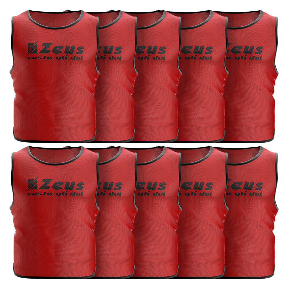 Zeus 10er-Pack Trainingsleibchen Rot