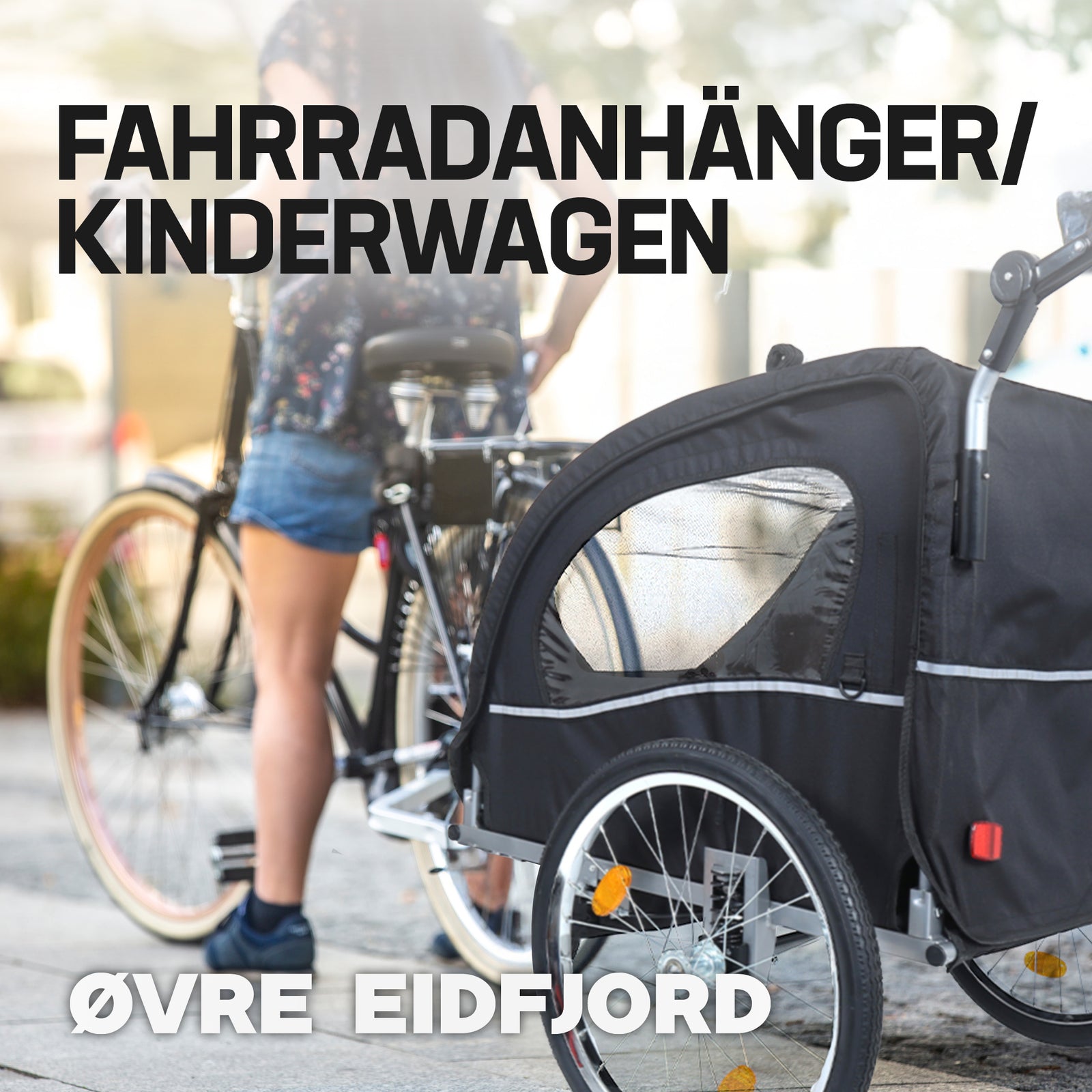 Øvre Eidfjord "Alpström" 2-in-1 Fahrradanhänger Kinderwagen schwarz