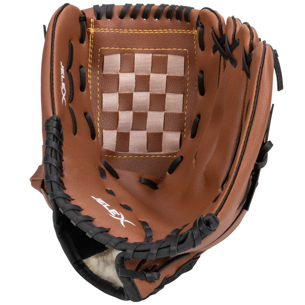 JELEX Safe Catch Baseball Handschuh links für Rechtshänder braun