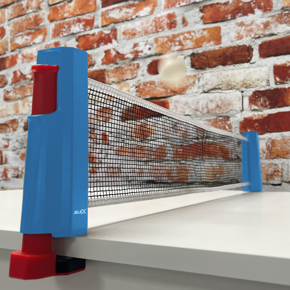 JELEX Roll Up verstellbares Tischtennisnetz blau