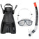 JELEX Deepsea Schnorchel Set mit Flossen schwarz – 39-43