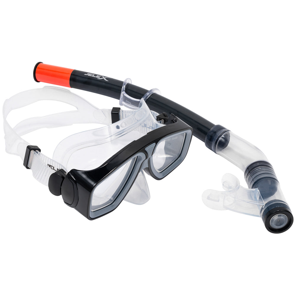 JELEX Deepsea Schnorchel Set mit Flossen schwarz