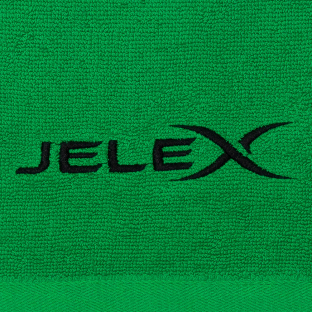JELEX "100FIT" Fitness Handtuch mit Zip-Tasche grün