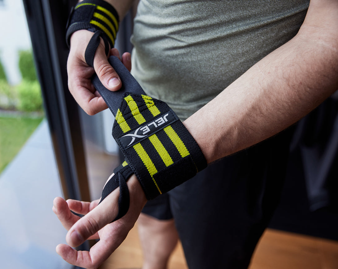 JELEX Strong Fitness Handgelenkbandagen schwarz-gelb