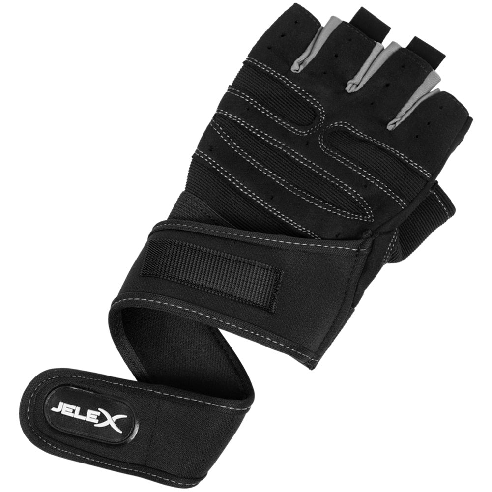 JELEX Fit gepolsterte Trainingshandschuhe schwarz-grau