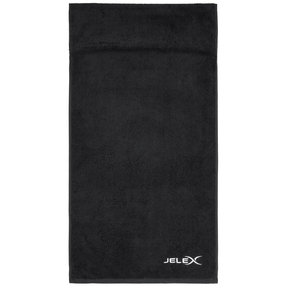 JELEX "100FIT" Fitness Handtuch mit Zip-Tasche schwarz