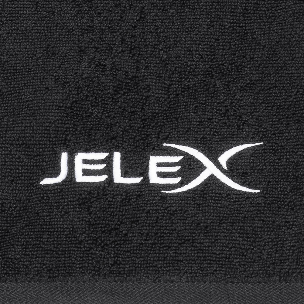 JELEX "100FIT" Fitness Handtuch mit Zip-Tasche schwarz