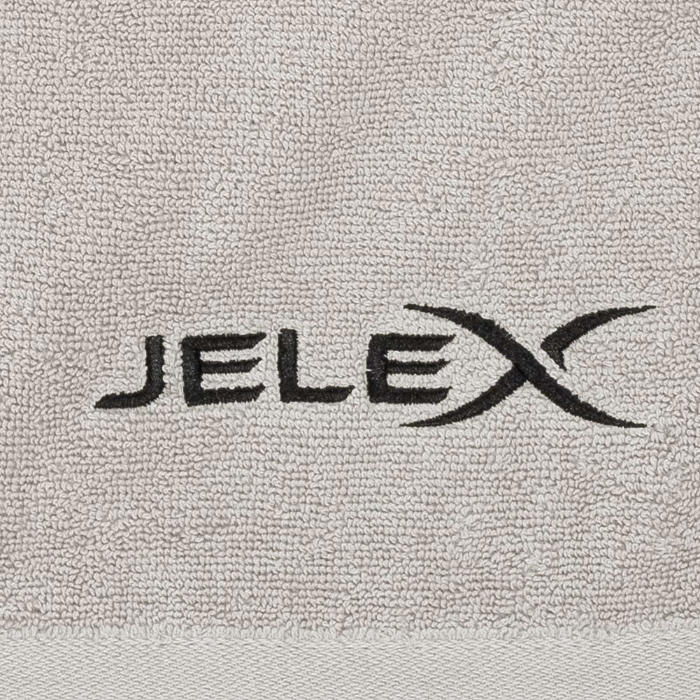 JELEX "100FIT" Fitness Handtuch mit Zip-Tasche grau