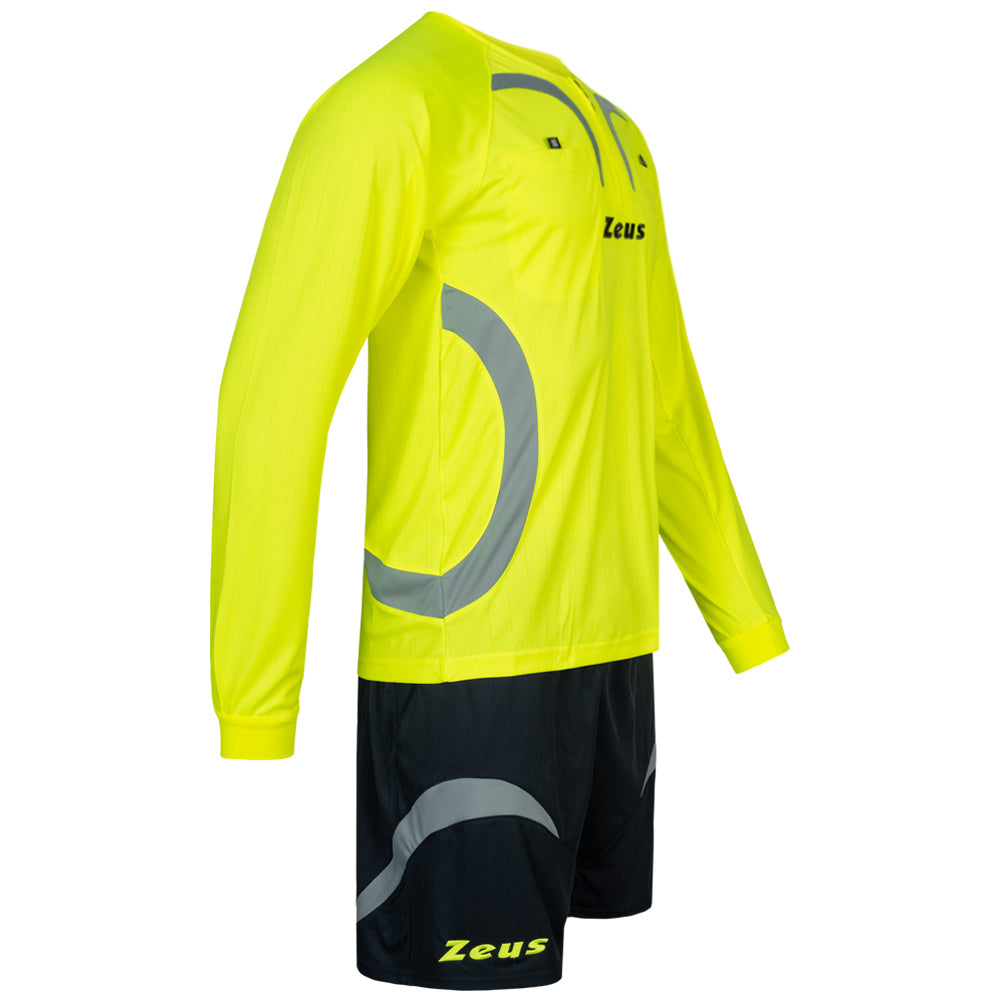 Zeus Herren Schiedsrichter Set Trikot mit Shorts Neon Gelb