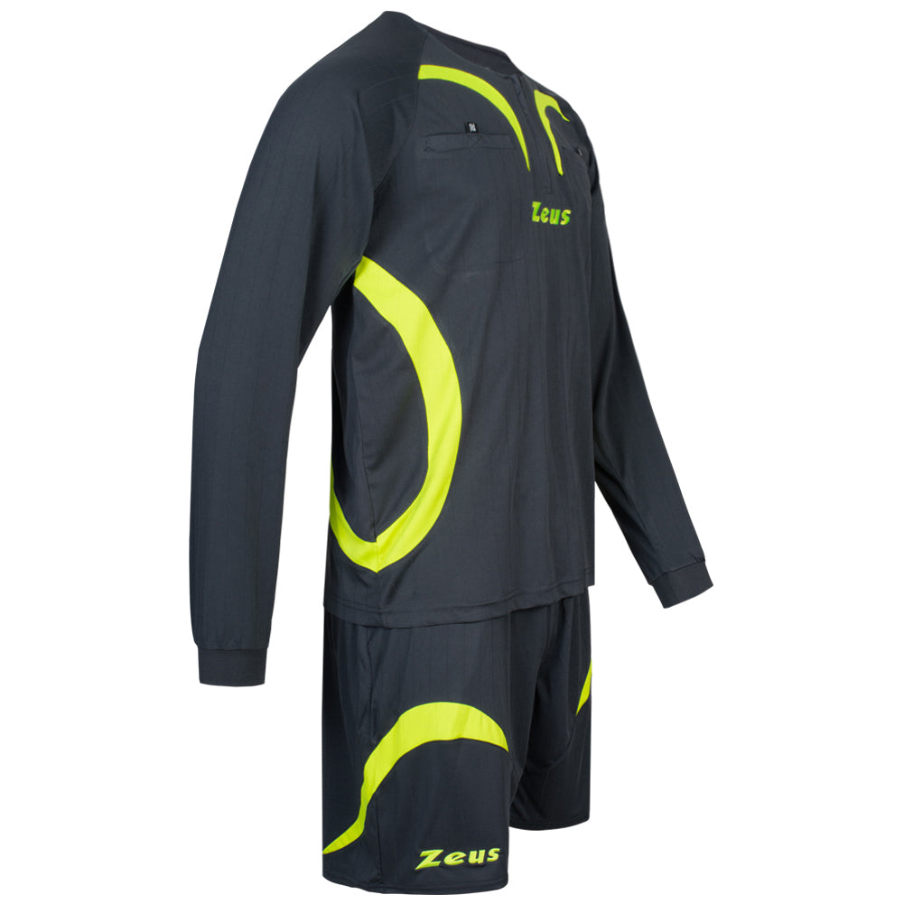 Zeus Herren Schiedsrichter Set Trikot mit Shorts Grau
