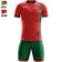 Zeus Mundial Teamwear Set Trikot mit Shorts rot grün – 128 YS|3XS