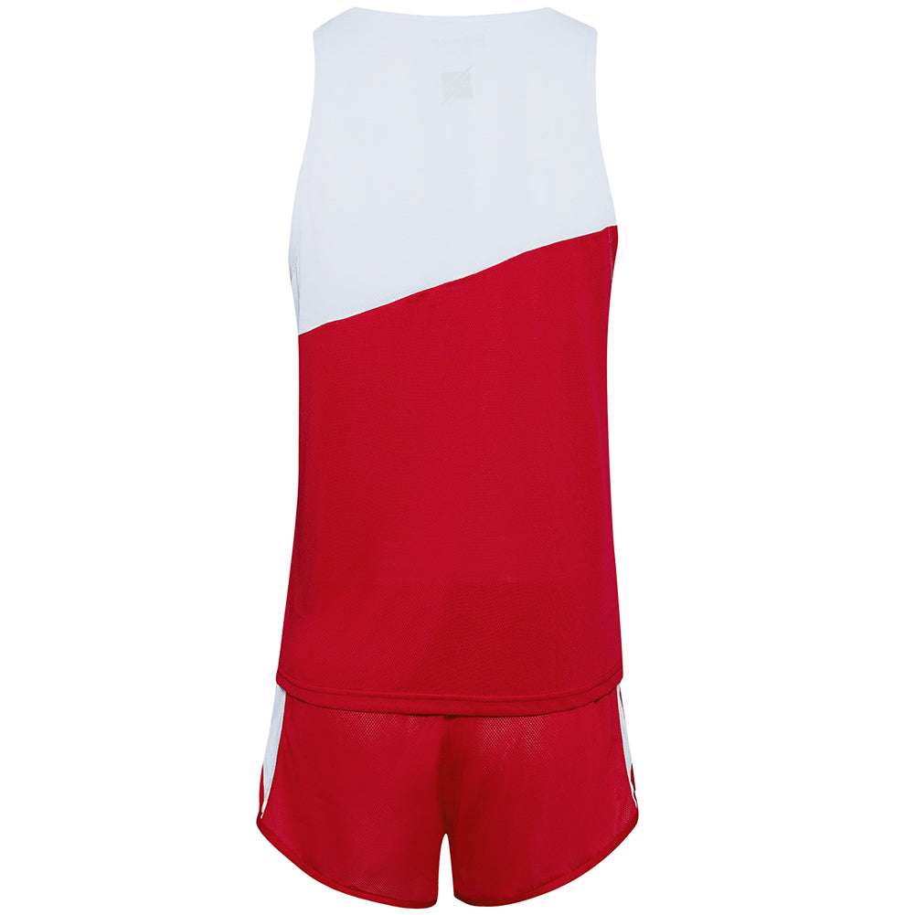 Zeus Kit Robert Herren Leichtathletik Singlet Set Trikot mit Shorts rot