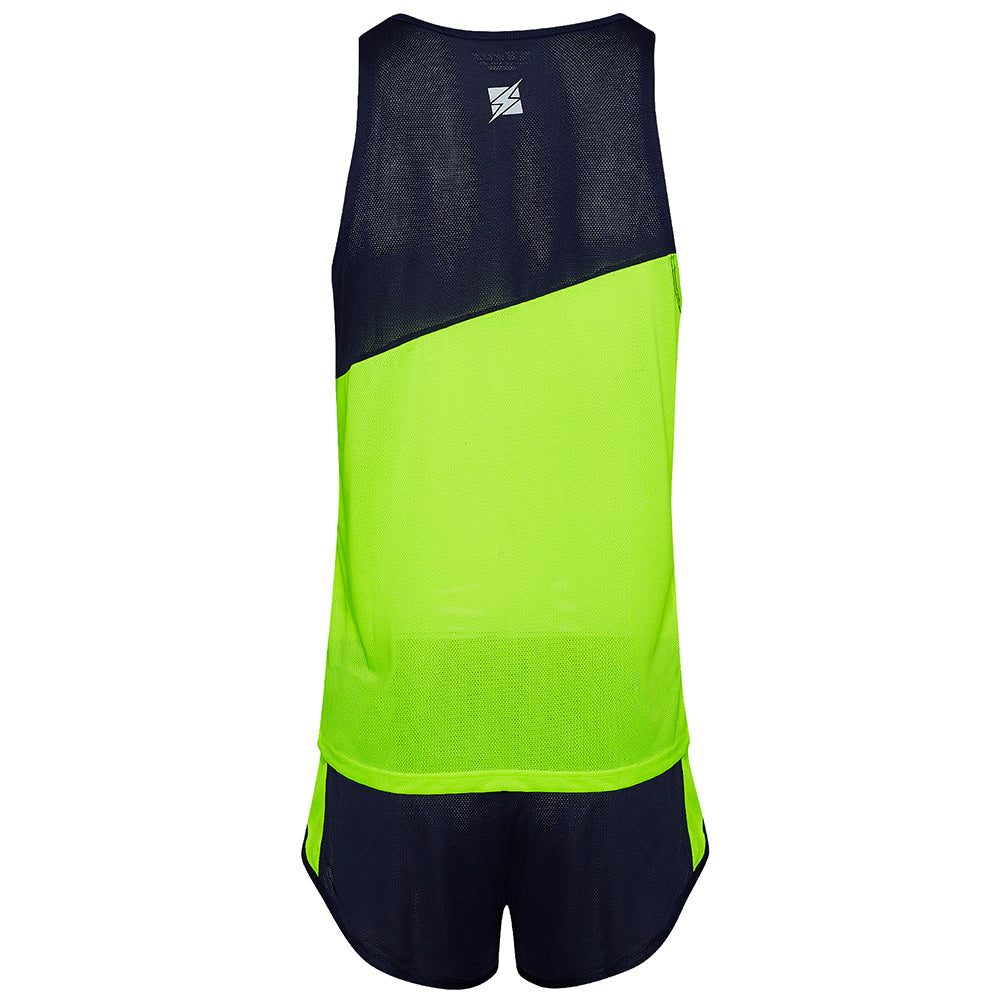 Zeus Kit Robert Herren Leichtathletik Singlet Set Trikot mit Shorts gelb
