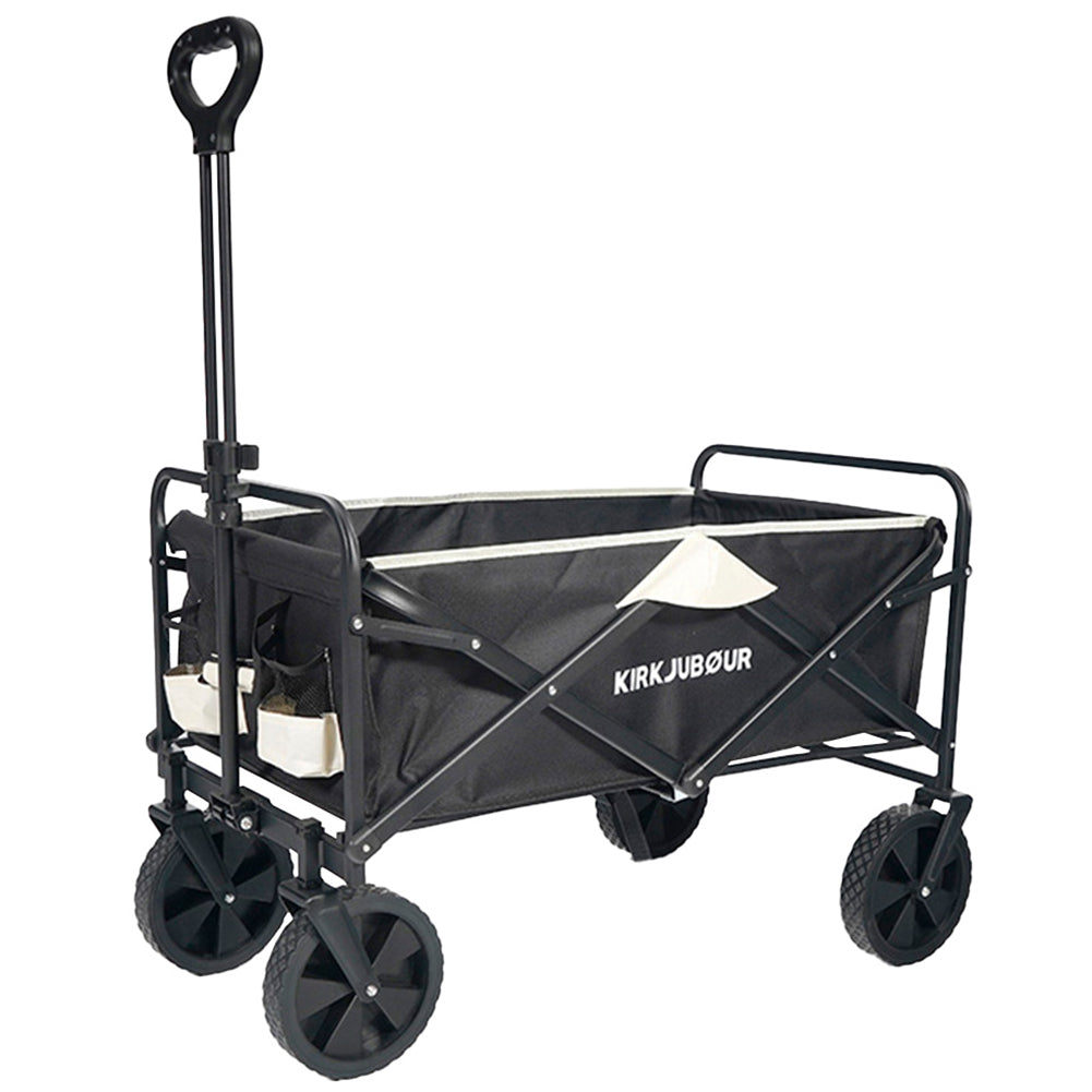 KIRKJUBØUR® "Edda" faltbarer Bollerwagen schwarz/weiß