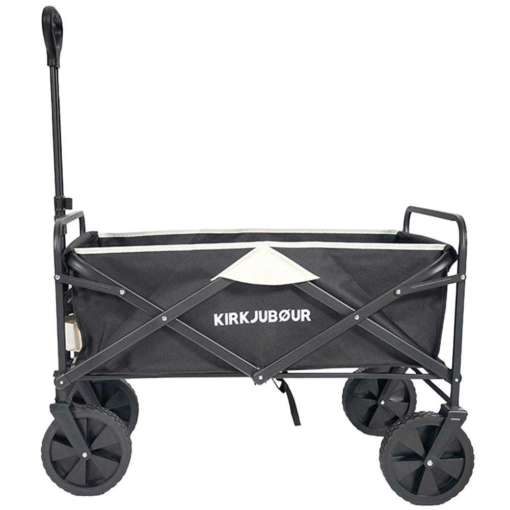 KIRKJUBØUR® "Edda" faltbarer Bollerwagen schwarz/weiß