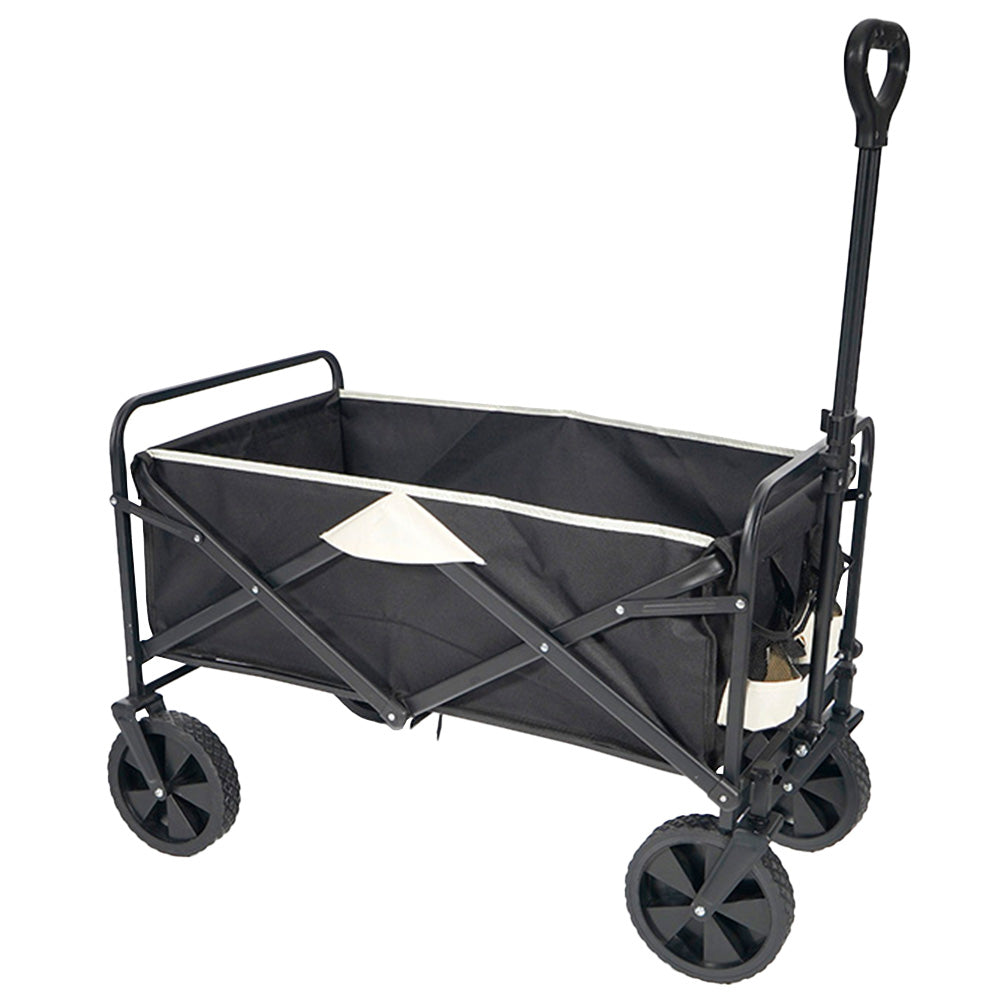 KIRKJUBØUR® "Edda" faltbarer Bollerwagen schwarz/weiß