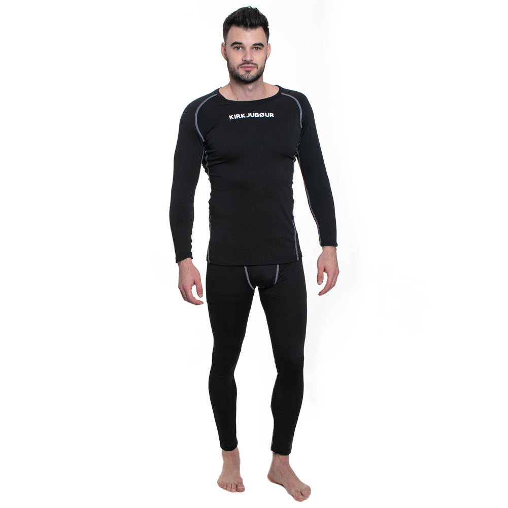KIRKJUBØUR® "Hafjall" Herren Thermounterwäsche Set 2-tlg. schwarz