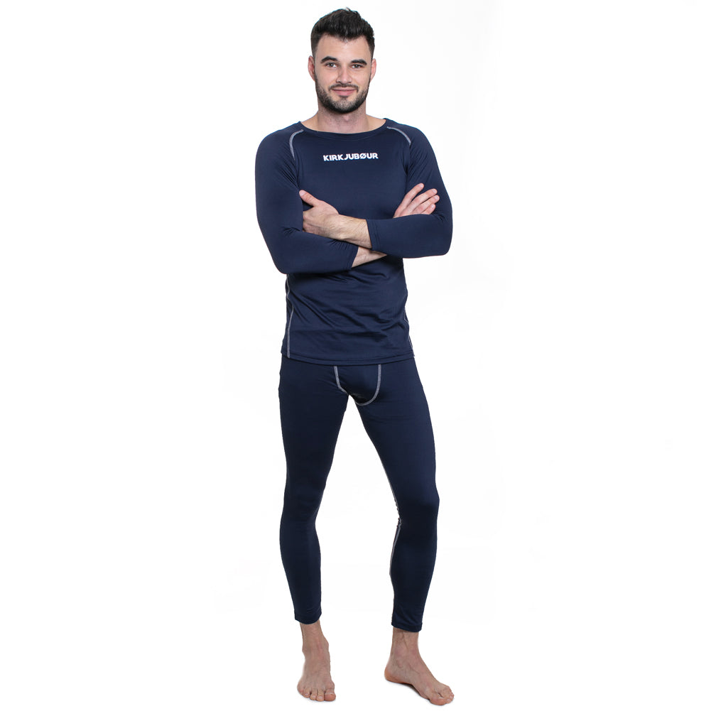 KIRKJUBØUR® "Hafjall" Herren Thermounterwäsche Set 2-tlg. blau