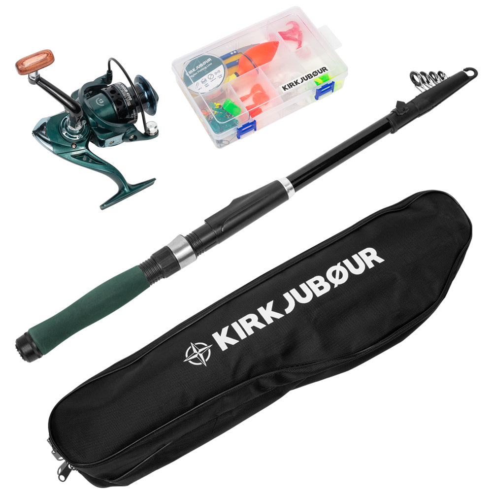 KIRKJUBØUR® "Agnatha" Teleskop-Angelrute Set 2,40 m
