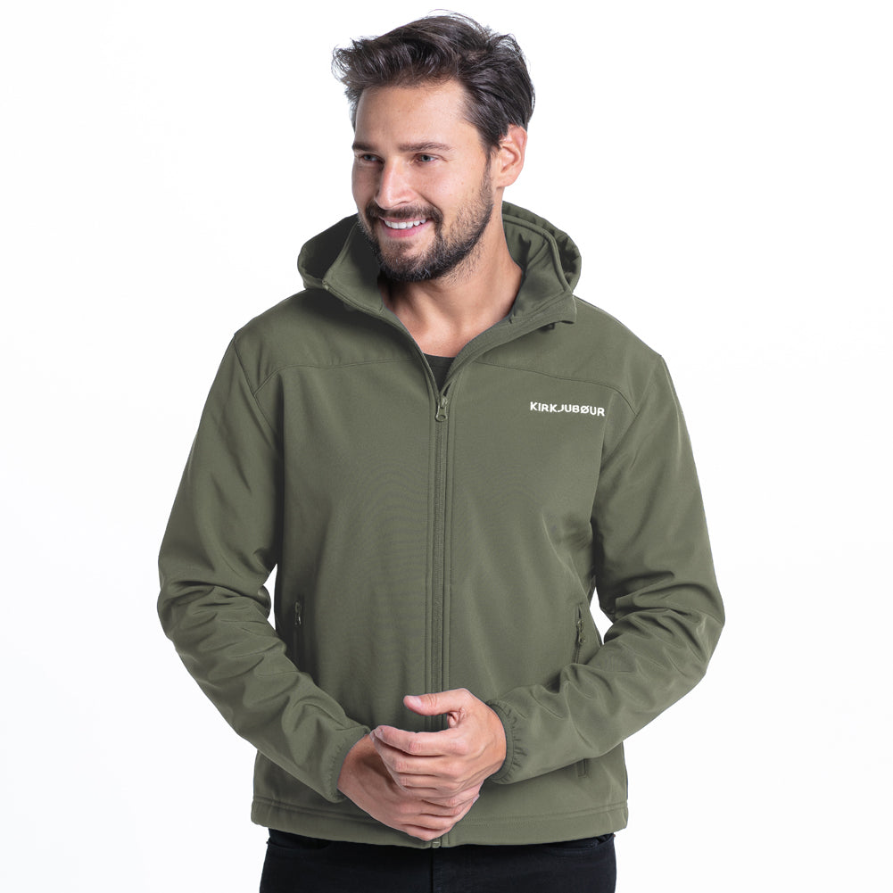 KIRKJUBØUR® "Hestur" Herren SOFTSHELLjacke 10.000 mm Wassersäule grün