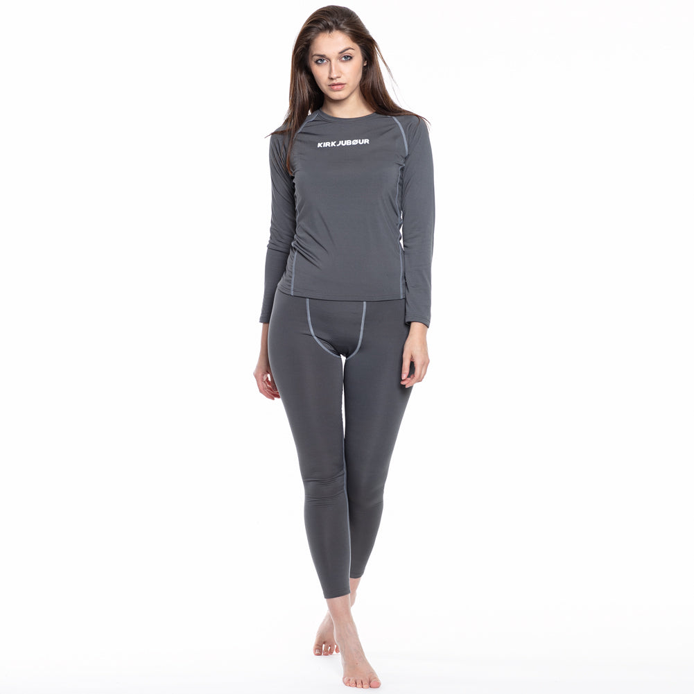 KIRKJUBØUR® "Hafjall" Damen Thermounterwäsche Set 2-tlg. grau