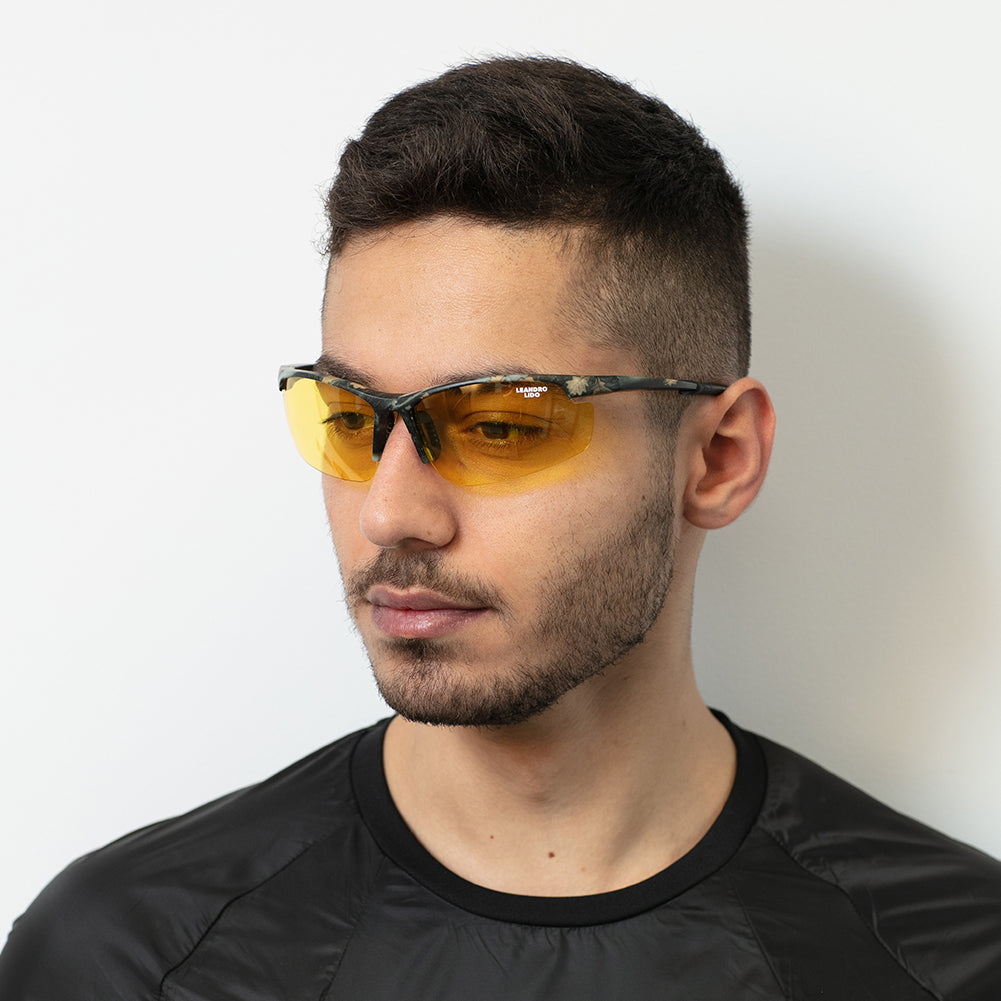 LEANDRO LIDO Power Sport Sonnenbrille camo/gelb