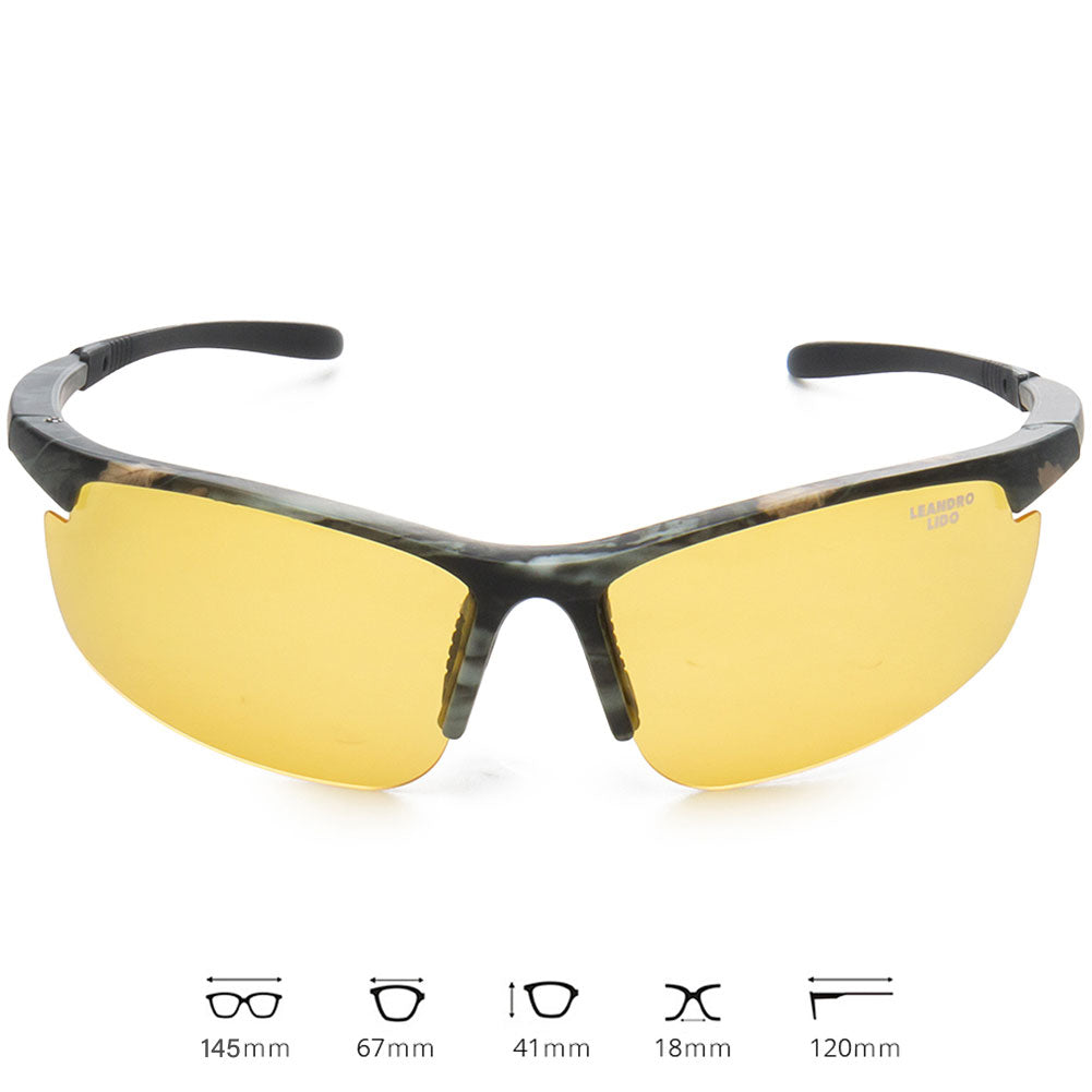 LEANDRO LIDO Power Sport Sonnenbrille camo/gelb