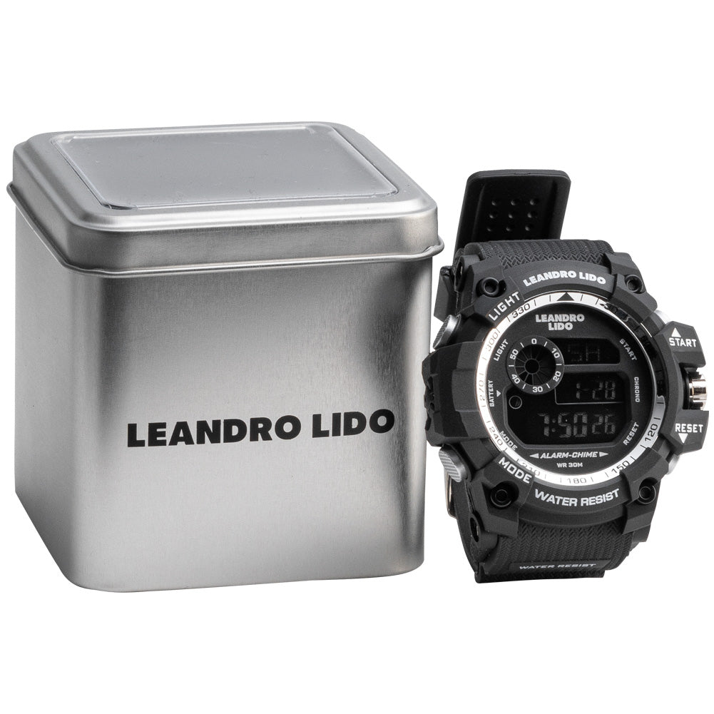 LEANDRO LIDO "Monza" Unisex Sport Uhr schwarz weiß