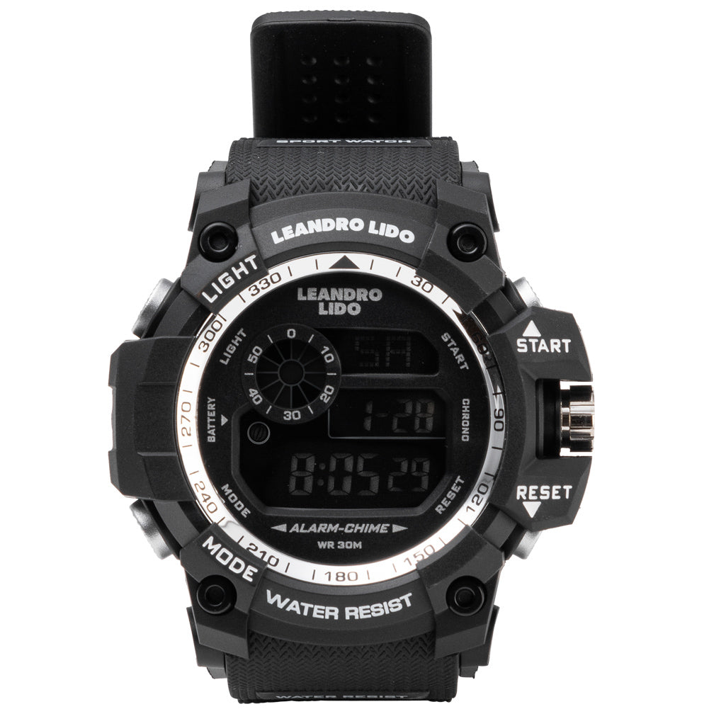 LEANDRO LIDO "Monza" Unisex Sport Uhr schwarz weiß