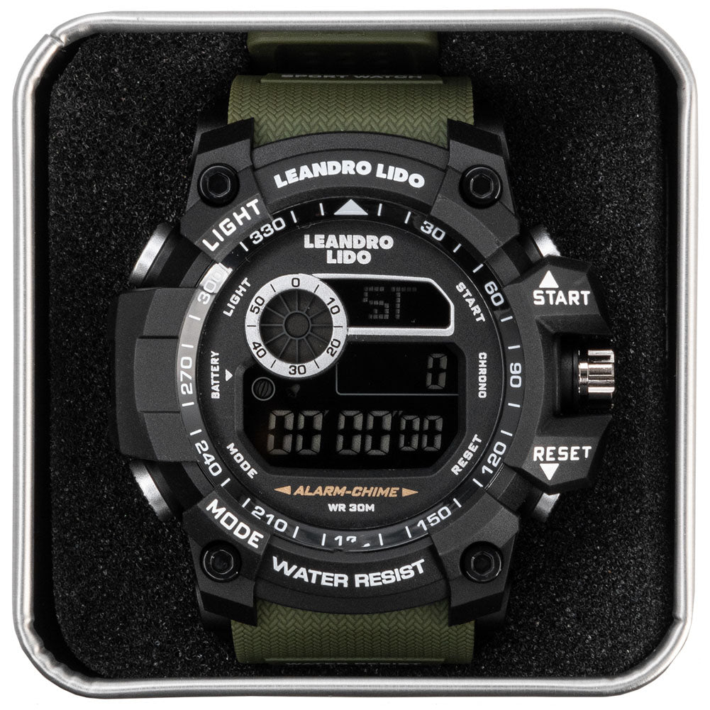 LEANDRO LIDO "Palermo" Unisex Sport Uhr dunkelgrün