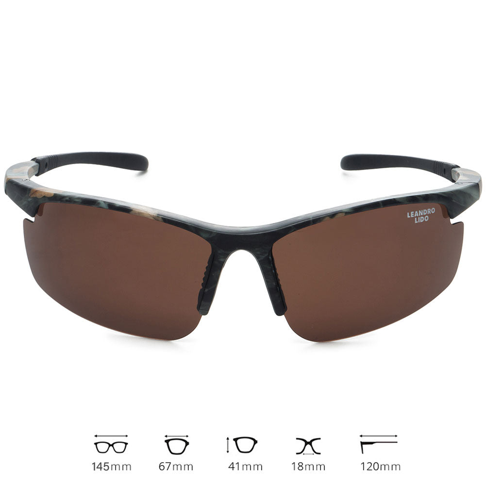 LEANDRO LIDO Power Sport Sonnenbrille camo/braun