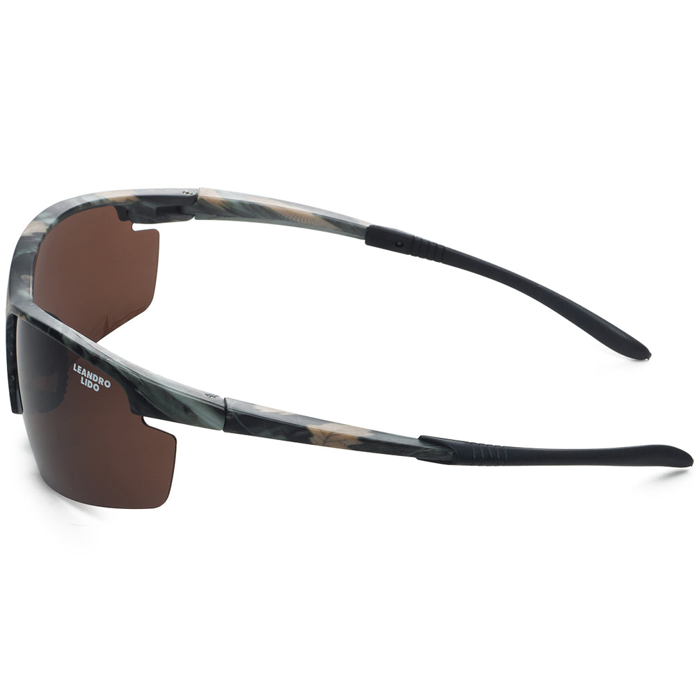 LEANDRO LIDO Power Sport Sonnenbrille camo/braun