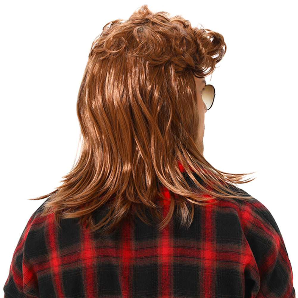 MAASKANTJE "Bami" Retro Mullet Vokuhila Perücke hellbraun