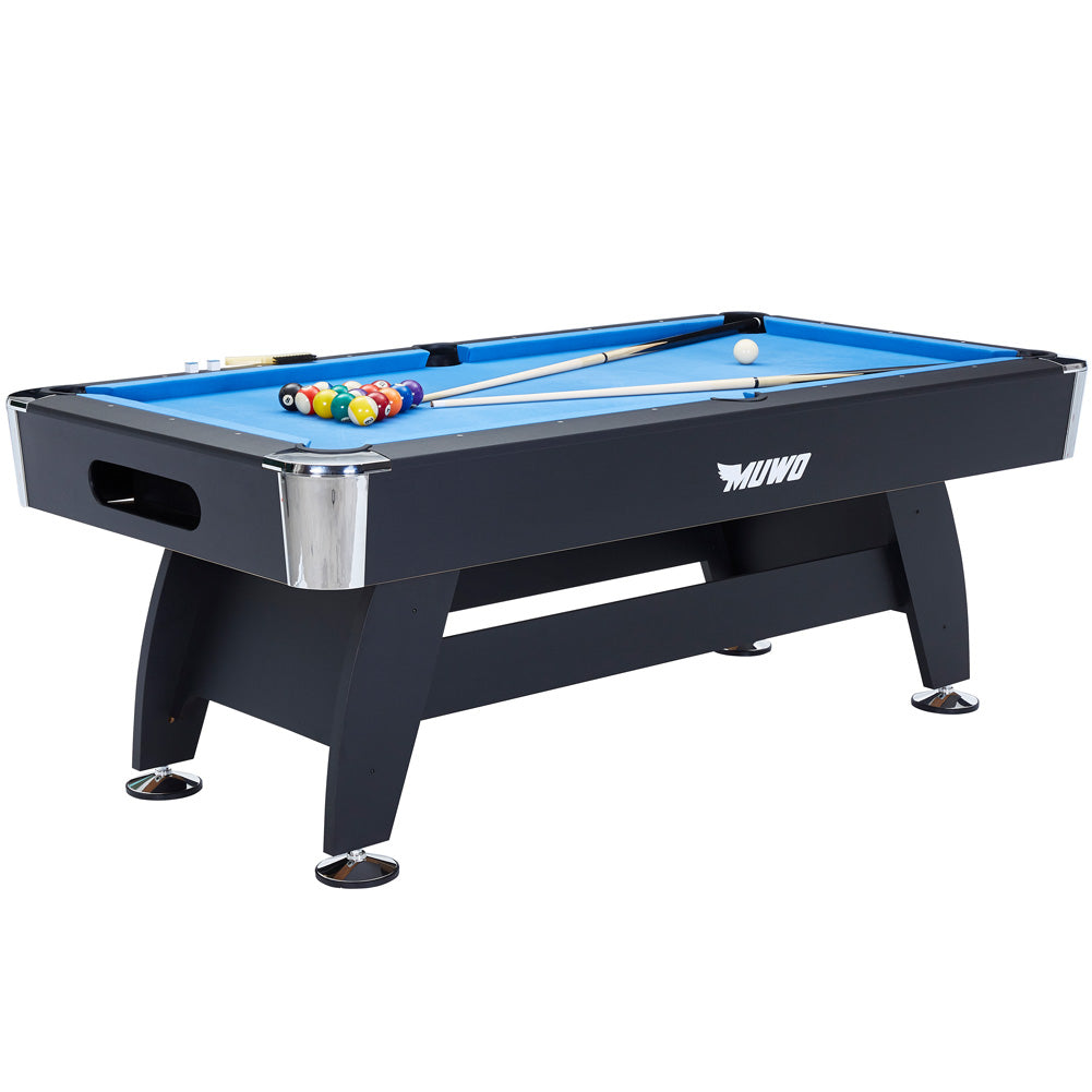 MUWO "Winner Gold" Billardtisch 214x112x81 cm schwarz blau