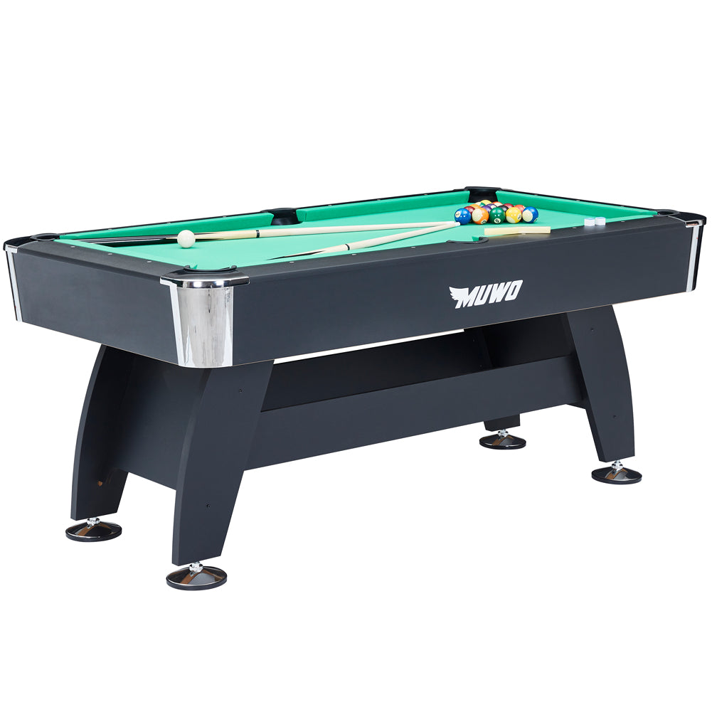 MUWO "Winner Pro" Billardtisch 183x102x81 cm schwarz grün