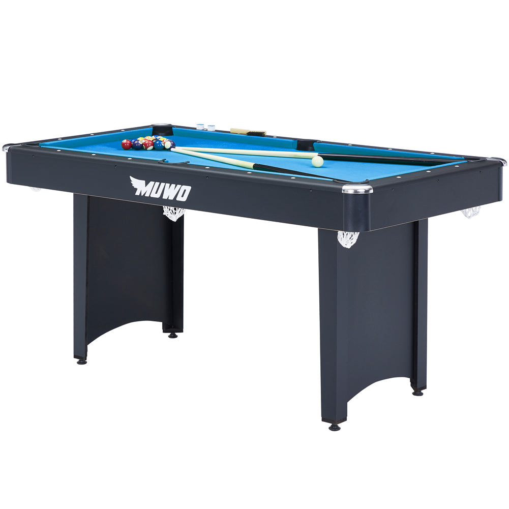 MUWO "Winner" Billardtisch 153x84x79 cm schwarz blau