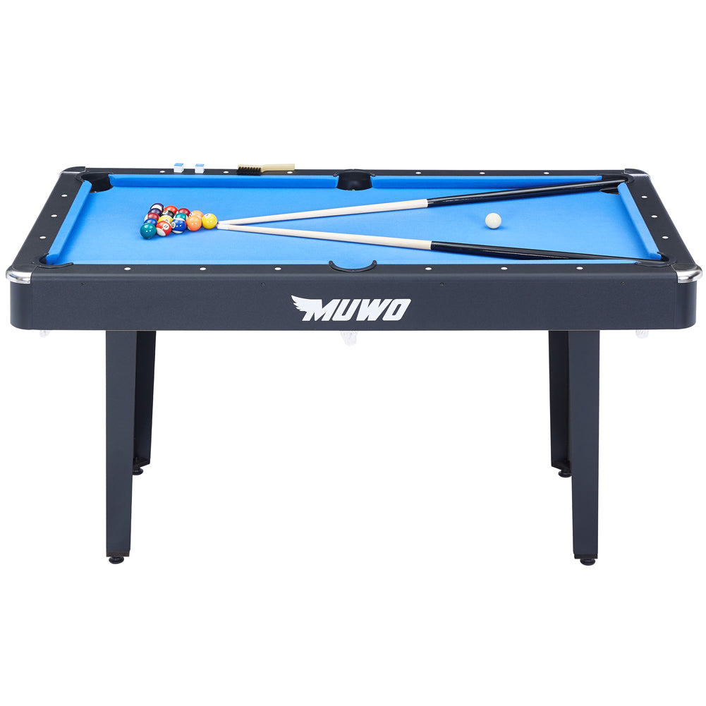 MUWO "Winner" Billardtisch 153x84x79 cm schwarz blau