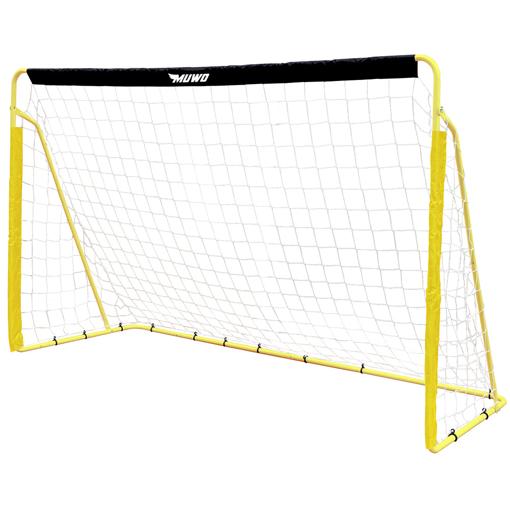 MUWO Fußballtor aus Stahl 240 x 150 cm schwarz/gelb