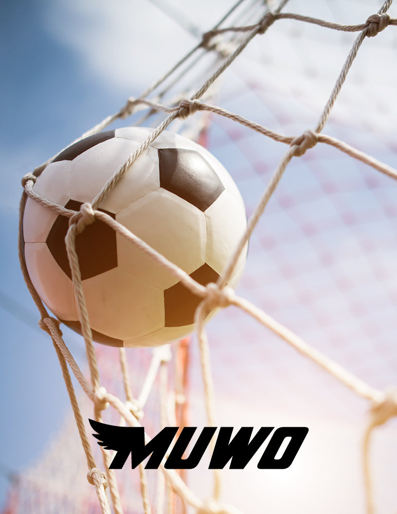 MUWO Fußballtor aus Stahl 240 x 150 cm schwarz/gelb