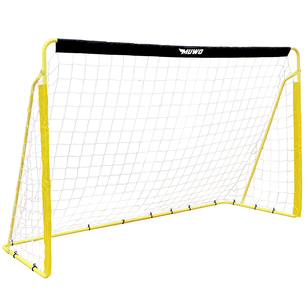 MUWO Fußballtor aus Stahl 240 x 150 cm schwarz/gelb