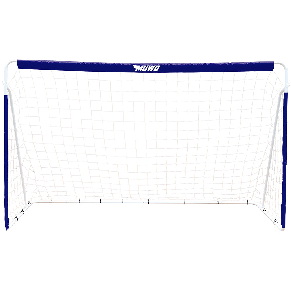 MUWO Fußballtor aus Stahl 240 x 150 cm blau/weiß